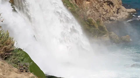 Waterfall into Sea Stock Footage 55367897