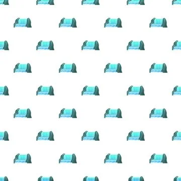 Waterfall seamless pattern on white background backdrop Stock Illustration