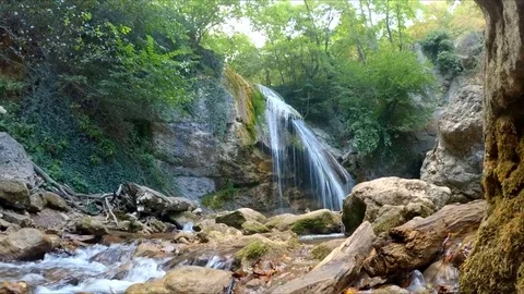 Waterfall shooting with hands Video stock 78969622