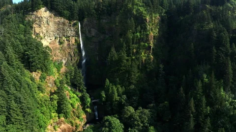Waterfall off the side of a cliff Stock Footage 154932300