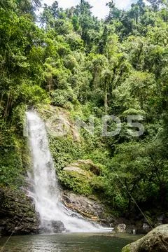 Waterfall at the Sierra Nevada of Santa Marta in Colombia Stock Photos