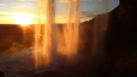 Waterfall Skogafoss in Iceland Stock Footage 73870786