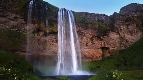 Waterfall Skogafoss in Iceland Stock Footage 73953187