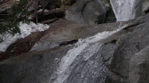 Waterfall off of slanted rocks Stock Footage 88006997