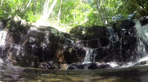 Waterfall in Slow Motion Stock Footage 34339178
