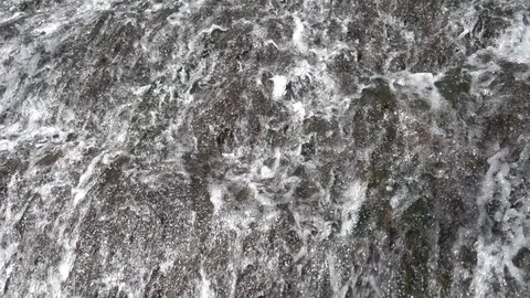 Waterfall at slow motion in the stone monastery Video stock 87754619