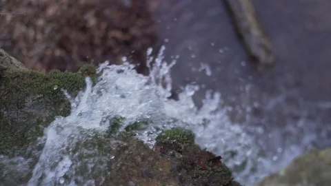 Waterfall Slowmotion from above ( 120 Frames in the Woods Slog ) Stock Footage