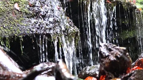 Waterfall Small Close Up Stock Footage 145936357