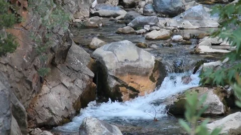 Waterfall On The Small Mountain River Stock Footage 125781705