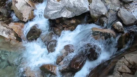 Waterfall On The Small Mountain River Stock Footage 125781710