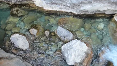 Waterfall On The Small Mountain River Stock Footage 125781722