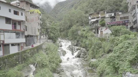 Waterfall in Small Peruvian Village Stock-Footage 56452079