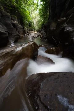 Waterfall smooth flow Stock Photos