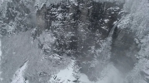 Waterfall in the snow_4 Stock-Footage 98707777