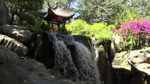 Waterfall with sound in picturesque setting Stock Footage 36604347