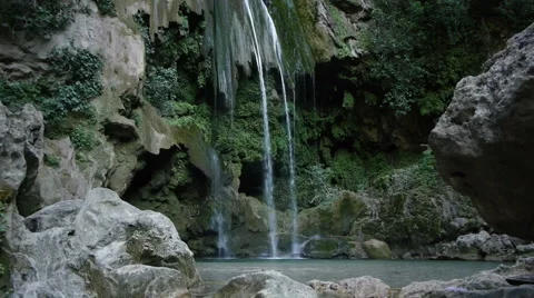 Waterfall, Source Spring Water. RIver Kelaa,  Akchour,  Morocco Video stock 40505759