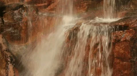 Waterfall Splashing on Rocks Stock Footage 12574013