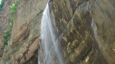 Waterfall splashing on the rocks. super clean and cold waterfall Stock-Footage 131991088