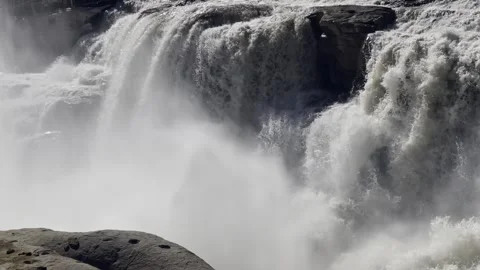 Waterfall Splashing White Mist Stock Footage 330510935