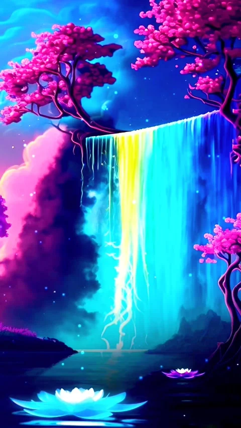 Waterfall in spring Stock Footage 254823568