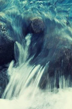 Waterfall in spring Foto stock