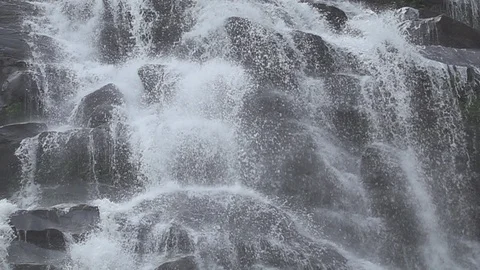 Waterfall in spring season located in deep rain forest jungle. Stock Footage 121090089
