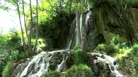 Waterfall in stand straight bespuća BIGER Vídeo Stock 64316207