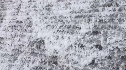 Waterfall on steps in town Stock Footage 66373454