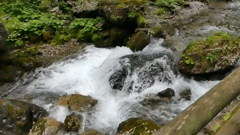 Waterfall Stream in the Mountains Stock Footage 97313070