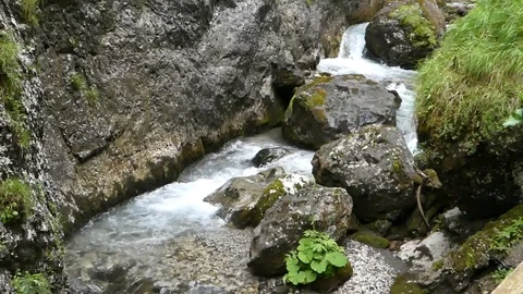 Waterfall Stream in the Mountains Stock Footage 97313090