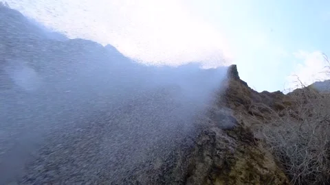 The Waterfall Stream Over the Cliff Stock Footage 146347216