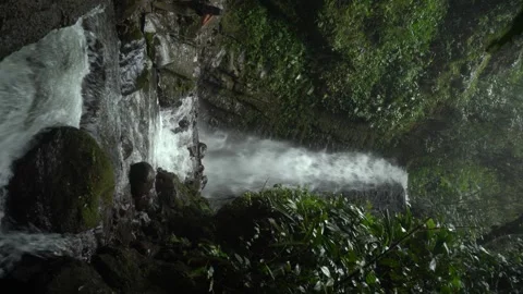 Waterfall Stream in Reserva Rio Bravo Mindo Ecuador Vidéo 336795810