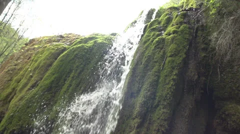 Waterfall from a stream in slow motion (200fps) Stock Footage 23486318
