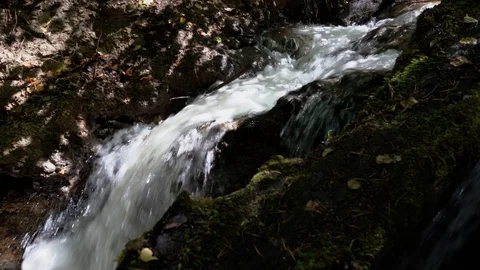 Waterfall stream of Vilsos river Stock Footage 113965371