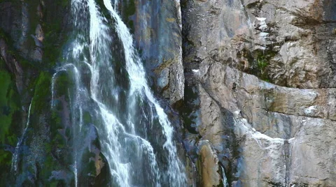 Waterfall, stream of water falling from a cliff Video stock 46791687