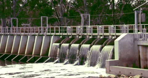 Waterfall style of Weir Stock Footage 271452335