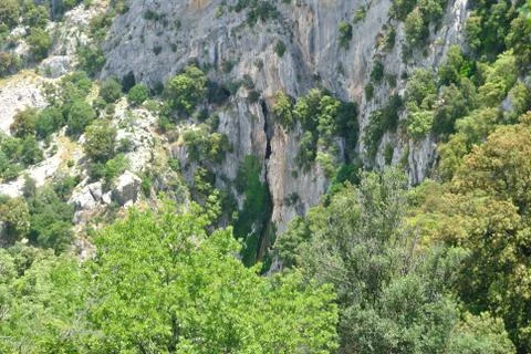 Waterfall Su Cunnu e S'Ebba Stock Photos