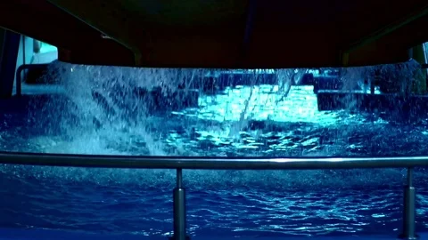 Waterfall in summer aqua park slow motion. Stock Footage 78501764