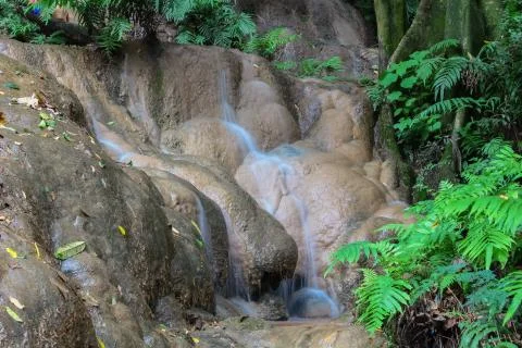 Waterfall in summer Stock Photos