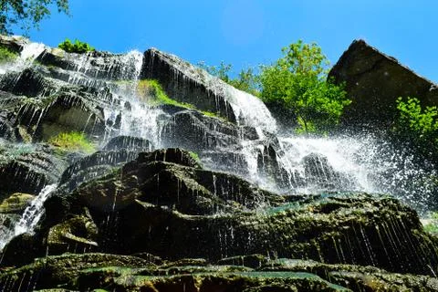 Waterfall in summer Foto stock