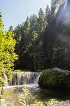 Waterfall in the sun Stock Photos