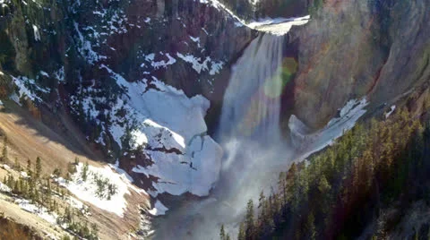 Waterfall in the sun rays, time lapse Video stock 26253893