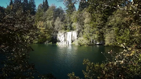 Waterfall on a sunny day Stock Footage 74160642