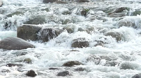 Waterfall: Super Slo Mo WS, 240 fps Bird Fly By Stock Footage 41311672