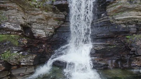 Waterfall Surrounded by Fall Foliage – Northern Norway Stock-Footage 321746306