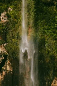 Waterfall Surrounded by Lush Forest in the Blue Mountains, Australia Stock Photos
