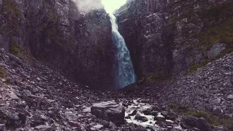 Waterfall in Sweden Stock Footage 79624030