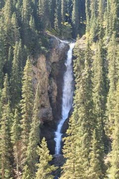 Waterfall Tears Leopard (Barsa), Barskoon gorge,  Issyk Kul region, Kyrgyzsta Stock Photos