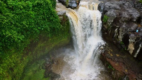 Waterfall Tegenungan ,surrounded by rainforest. Stock Footage 128442781