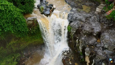 Waterfall Tegenungan ,surrounded by rainforest. Stock Footage 128446214